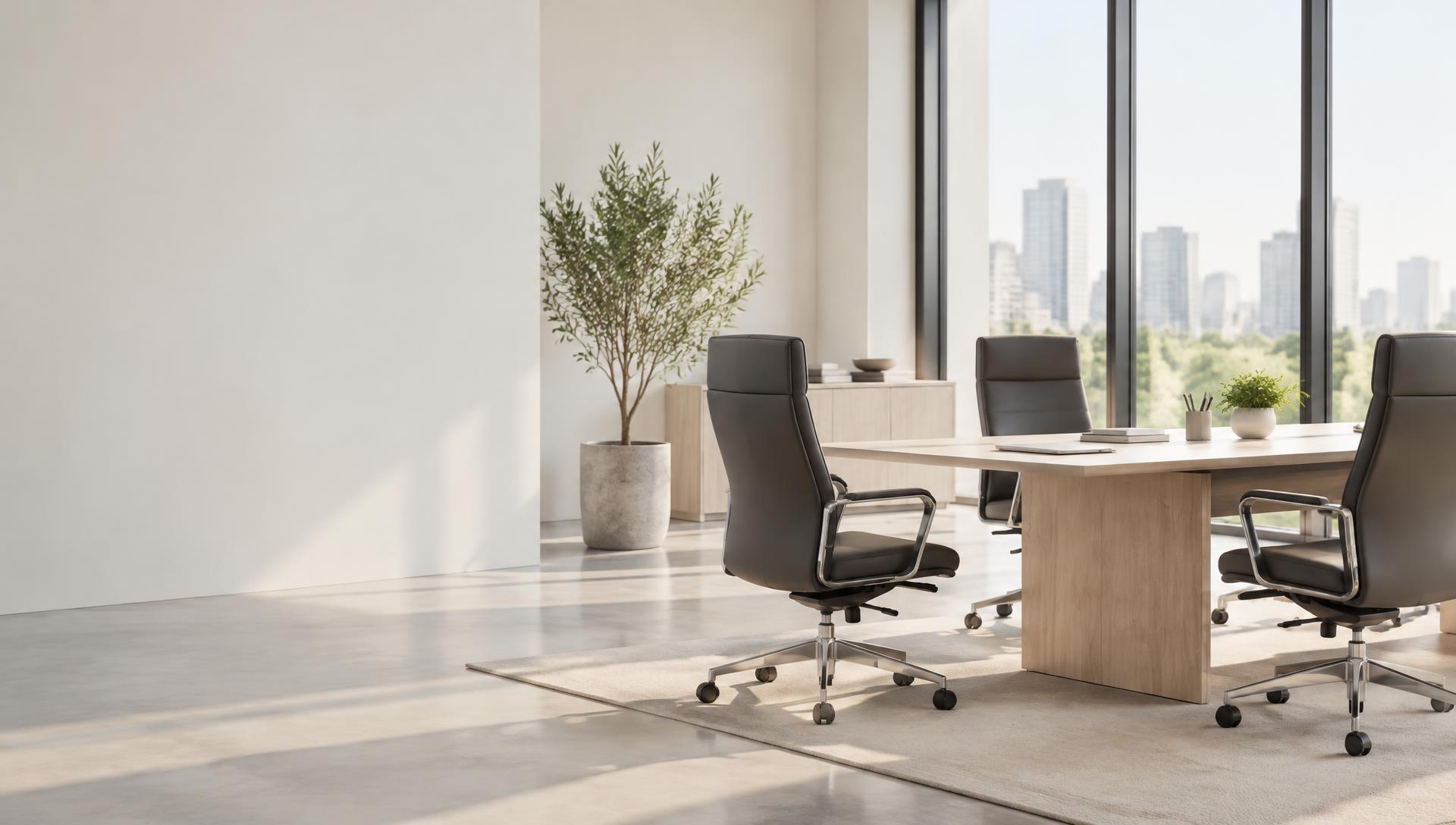 Ambiente corporativo com cadeiras de escritório